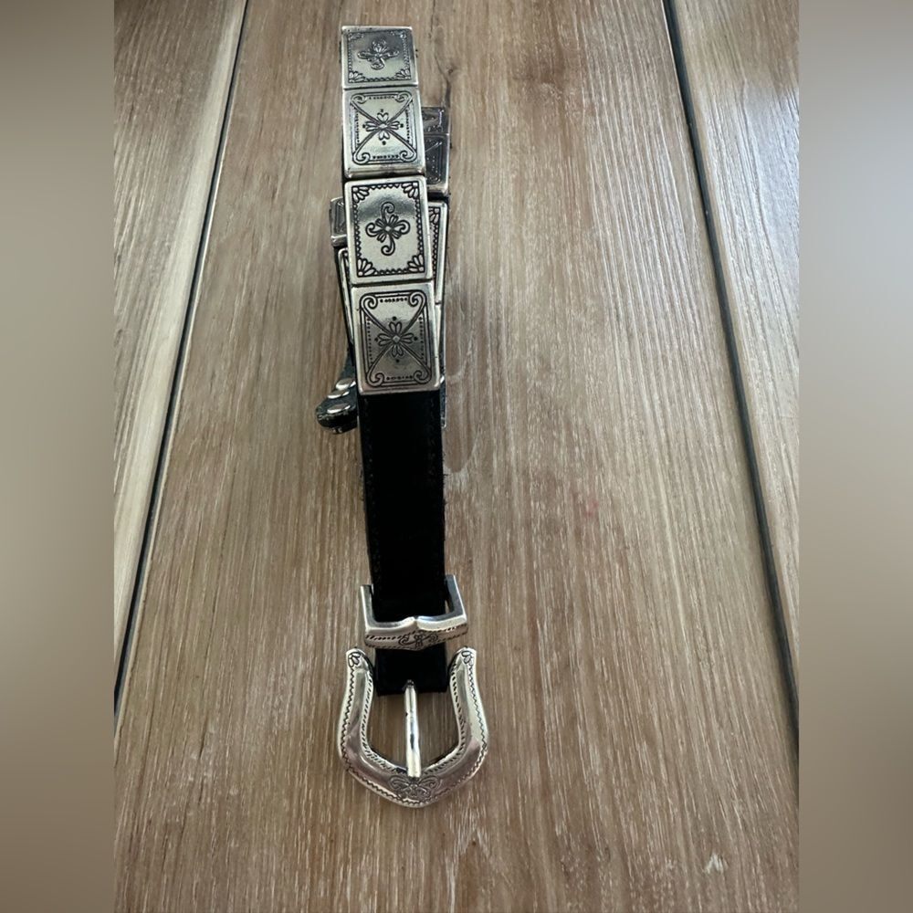Vintage Brighton 1996 Leather belt/Silver Links S